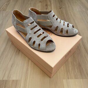 L'Amour Des Pieds BAYLA Taupe Kidsuede Wedge Sandals 7